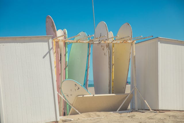 surfboards on redondo beach